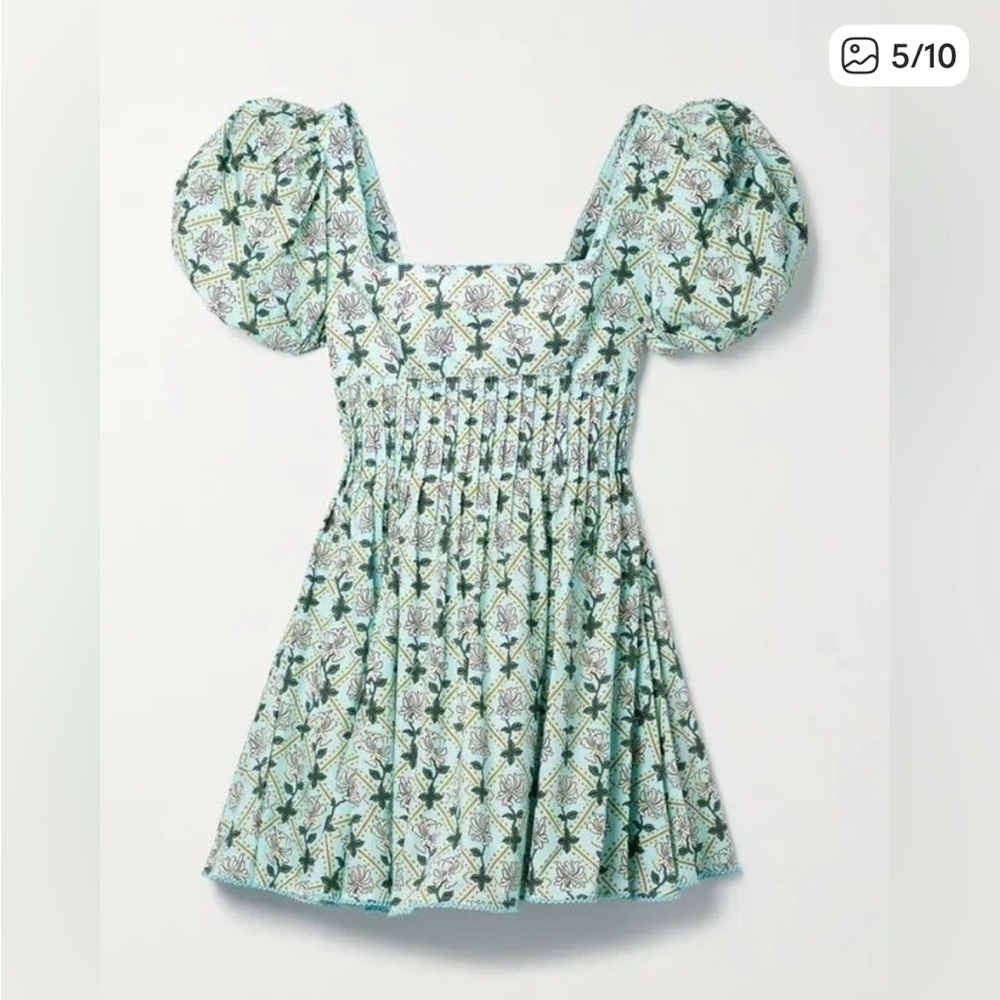 NWT Agua by Agua Bendita Green Floral Mini Dress - Picture 5 of 10